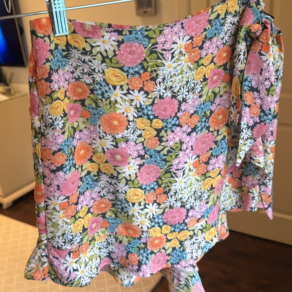 Show Mw Your MuMu - Women’s Valley Skort - Floral Wrap Skirt with Tie - Size: M